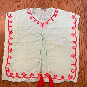 St Barts Boutique girls cover-up, size 6/8, blue and pink NWOT!